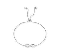 Engelsrufer Infinity Armband für Damen 925er Sterlingsilber mit 19 weißen Zirkonia besetzt