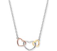 Engelsrufer Damen-Halskette mit Herz Anhängern, aus 925er Sterling Silber, Karabinerverschluss, Länge: 44 cm, ERN-WITHLOVE-03