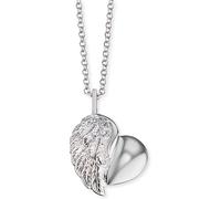 Kette mit Anhänger ENGELSRUFER "Herzflügel", silberfarben, kristallweiß, Halsketten, Damen, Silber 925 (Sterlingsilber), L: 44 B: 0,5mm, Made in Germany - mit Zirkonia (synth.), B:0,5mm (93086809-0) s