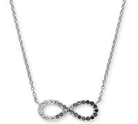 Kette mit Anhänger ENGELSRUFER "Yin Yang Infinity Ocean Shade", silber (silberfarben, kristallweiß, dunkelgrau, schwarz), Halsketten, Damen, Silber 925 (Sterlingsilber), L: 44 B: 1,33mm, Made in Germa