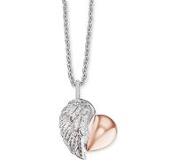 Engelsrufer Damen Halskette aus Sterling Silber, Herzflügel-Anhänger mit Zirkonia, Roségold-Beschichtung, verstellbare Länge, nickelfrei, Allergiker-geeignet, ERN-LILHEARTWING-BI