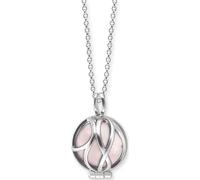 Engelsrufer Damen Halskette aus Sterling Silber und Rosenquarz Kraftstein Kugel Anhänger - Karabinerverschluss - in drei Längen verstellbar - nickelfrei