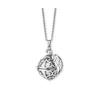 Engelsrufer Damen Halskette aus Sterling Silber mit Klangkugel Anhänger Silber in der Größe XS mit perlmutt Klangkugel, Karabinerverschluss, nickelfrei, Größe: 45+5 cm, ERN-ER23-20-XS