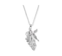 Engelsrufer 925 Silber Damen-Kette mit Anhänger Silberne Feder und Engel, ERN-FEDER-ANGEL-BIG