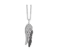 Kette mit Anhänger ENGELSRUFER "Flügelduo", weiß (silberfarben, schwarz, kristallweiß), Halsketten, Damen, Silber 925 (Sterlingsilber), L: 50, mit Zirkonia (synth.) (11303628-0) silberfarben, schwarz,