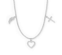Engelsrufer Kette Glaube, Liebe und Hoffnung für Damen aus 925er Sterlingsilber - Zirkonia - Karabinerverschluss - Länge: 42+4+4cm