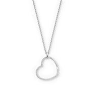 Engelsrufer Kette Herz Shade Silber für Damen aus 925er Sterlingsilber - Zirkonia - Karabinerverschluss - Länge: 42+4+4cm