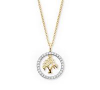 Engelsrufer Kette Lebensbaum Bicolor für Damen aus 925er Sterlingsilber - Karabinerverschluss - Länge: 42+4+4cm