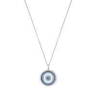 Engelsrufer Lucky Eye Kette mit Anhänger ERN-Eye-ZIM, rhodiniertes 925 Sterlingsilber, Schmucksteine Blau Silber, Karabinerverschluss, Länge 50 cm