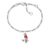 Engelsrufer Mädchen Kinder Armband aus Sterling Silber und einem Anhänger mit buntem Papagei aus Emaille - Karabinerverschluss - längenverstellbar - nickelfrei