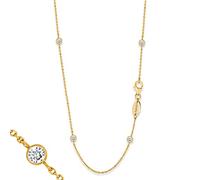 Engelsrufer Moonlight Kette für Damen Gelbvergoldet 925er-Sterlingsilber Weiße Zirkonia Länge 80 cm