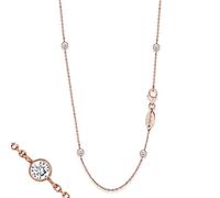 Engelsrufer Moonlight Kette für Damen Rosévergoldet 925er-Sterlingsilber Weiße Zirkonia Länge 80 cm