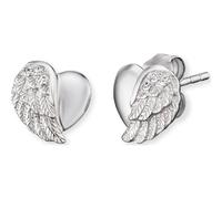 Engelsrufer Damen Ohrstecker Herzflügel Bicolor aus Sterling Silber, Zirkonia Steine, Steckverschluss, nickelfrei, Allergiker freundlich