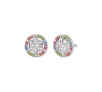 Engelsrufer Damen Ohrstecker Lebensblume aus Sterling Silber, multicolor Zirkonia Steine, Steckverschluss, nickelfrei