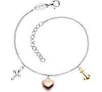 Silberarmband ENGELSRUFER "Glaube, Liebe & Hoffnung Tricolor, ERB-FLH-01-TRICO" Armbänder Gr. Silber 925 (Sterlingsilber), rosegold (silberfarben, gelbgoldfarben, roségoldfarben) Damen Trachtenmode zu Kleid, Shirt, Jeans, Sneaker Anlass Geburtstag Weihnachten (20850720-0)