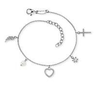 Engelsrufer Armband ERB-FLH-PE-ZI – Sterling Silber mit Zirkonia, Perle & Anhängern, silber