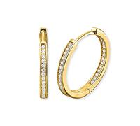 Engelsrufer Creolen ERE-LISA-ZI-G-CR 925/000 Sterling Silber vergoldet mit synth. Zirkonia