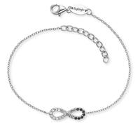 Armband ENGELSRUFER "Yin Yang Infinity Ocean Shade", silber (silberfarben, kristallweiß, dunkelgrau, schwarz, kristallweiß, dunkelgrau, schwarz), Armbänder, Damen, 20cm, Silber 925 (Sterlingsilber), A
