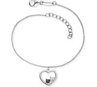 Engelsrufer Armband Yin Yang Herz für Damen aus 925er Sterlingsilber rhodiniert - Zirkonia - Symbol für Kraft & Liebe - Karabinerverschluss - Länge: 17+3 cm