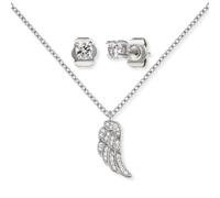 Engelsrufer Set ERMT-LILWING-ZI Halskette Silber und Ohrstecker, mit Zirkonia