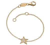 Engelsrufer Stern Armband für Damen vergoldetes 925er-Sterlingsilber mit 15 weißen Zirkonia Länge 16 cm + 2 cm