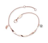 Engelsrufer Twist Damen Armband aus rosévergoldetem Sterling Silber mit kleinem Flügel und Zirkonia Anhänger - Karabinerverschluss - längenverstellbar - nickelfrei