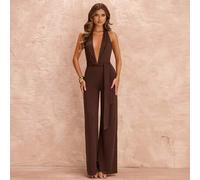 Enger, sexy, tief ausgeschnittener Knoten Jumpsuit im Urlaubsstil für den Sommer, geeignet für tägliche Dates, Nachtausflüge, Nachtclubs, Partys, Tref