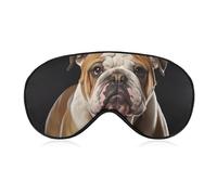 Englische Bulldogge Schlafmaske, lichtblockierende Augenmaske, bequem und weich, Augenabdeckung mit Gummiband, geeignet für Männer und Frauen, geeignet für Reisen/Schlafen
