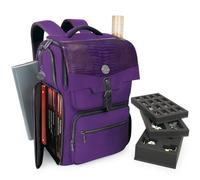 ENHANCE Collector’s Edition DnD Rucksack - RPG DM Tasche für Dungeons & Dragon - DnD Tasche für 6-8 Bücher, 18" Laptop/DM Bildschirmfach, Miniaturen Schaum, Zubehörtaschen, Kartenriemen (Drachen Lila)