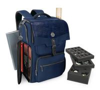 ENHANCE Collector’s Edition DnD Rucksack - RPG DM Tasche für Dungeons & Dragon - DnD Tasche für 6-8 Bücher, 18" Laptop/DM Bildschirmfach, Miniaturen Schaum, Zubehörtaschen, Kartenriemen (Drachen Blau)