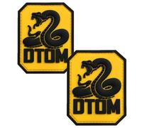 EnigmaGlow DTOM Don't Tread On Me Aufnäher 3D PVC Gummi Applikation Emblem Haken Rückseite 2 Stück