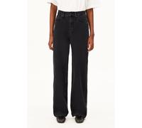 ENIJAA HIGH WAIST WIDE JEANS | 100% recycelte Baumwolle Non Stretch - schwarz (27-30)