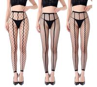 Eniyou 3 Paar Netzstrumpfhose Schwarz Fishnet Stockings Schwarze Netzstrumpfhose Damen Fishnets Fischnetz Strumpfhose Tights Netzstrümpfe Strumpfhose Netz,Hochtailliert,Modisch,Sexy Und Vielseitig