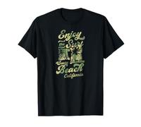 Enjoy The Surf Santa Monica Beach California Retro Surfen T-Shirt