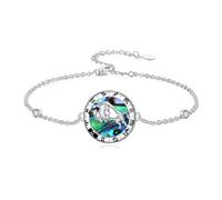 enjoylifecreative Damen Sternzeichen Stier Armband 925er Sterling Silber Taurus Horoskop Abalone Muschel Armkette Sternbild Astrologie Geburtstag Schmuck Geschenke für Frauen Mädchen