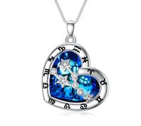 enjoylifecreative Damen Stier Sternzeichen Halskette Sterlingsilber Taurus Sternbilder Stern Kristall Anhänger Kette Horoskop Astrologie Geburtstag Schmuck Geschenke für Frauen Mädchen