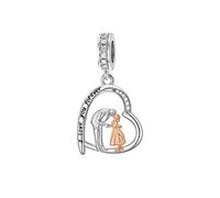 enjoylifecreative Tochter Charm/Armband vom Vater 925 Sterling Silber Vater Tochter Anhänger Schmuck Weihnachten Geburtstag Geschenke für Daughter