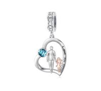 enjoylifecreative Tochter Charm/Armband vom Vater 925 Sterling Silber Vater Tochter Anhänger Schmuck Weihnachten Geburtstag Geschenke für Daughter