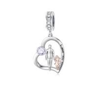 enjoylifecreative Tochter Charm/Armband vom Vater 925 Sterling Silber Vater Tochter Anhänger Schmuck Weihnachten Geburtstag Geschenke für Daughter