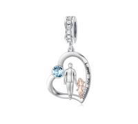 enjoylifecreative Tochter Charm/Armband vom Vater 925 Sterling Silber Vater Tochter Anhänger Schmuck Weihnachten Geburtstag Geschenke für Daughter
