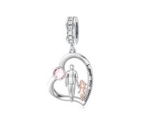 enjoylifecreative Tochter Charm/Armband vom Vater 925 Sterling Silber Vater Tochter Anhänger Schmuck Weihnachten Geburtstag Geschenke für Daughter