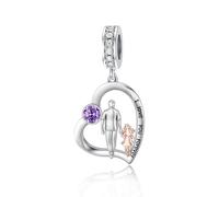 enjoylifecreative Tochter Charm/Armband vom Vater 925 Sterling Silber Vater Tochter Anhänger Schmuck Weihnachten Geburtstag Geschenke für Daughter