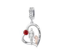 enjoylifecreative Tochter Charm/Armband vom Vater 925 Sterling Silber Vater Tochter Anhänger Schmuck Weihnachten Geburtstag Geschenke für Daughter