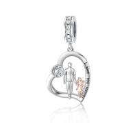 enjoylifecreative Tochter Charm/Armband vom Vater 925 Sterling Silber Vater Tochter Anhänger Schmuck Weihnachten Geburtstag Geschenke für Daughter