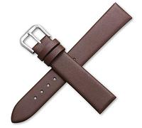 EnjoyMSS Ultradünnes Uhrenarmband aus echtem Leder, Rindsleder, Ersatz-Uhrenarmband (braun, 18 mm)