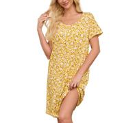 ENJOYNIGHT Nachthemd Damen Sommer Baumwolle Schlafshirt Kurzarm Sleepshirt