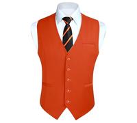 Enlision Anzugweste Herren Navy Blau Formelle Weste Hochzeit Einfarbige Anzugwesten Elegant Business Westen Männer mit Taschen XL