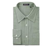 Enlision Gestreiftes Hemd Herren Grün Oxford Herrenhemd Langarm Casual Freizeithemd Businesshemden Baumwoll Große Größen für Sommer Frühling XXL