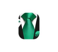 Enlision Grün Krawatte Herren Seide Hochzeit Krawatten und Einstecktuch mit Manschettenknöpfe Set Elegant Einfarbig Seidenkrawatte mit Taschentuch Business Party
