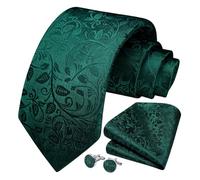 Enlision Herren Krawatte Hochzeit Krawatten Krawatte und Einstecktuch Manschettenknöpfe Set Seide Paisley Seidenkrawatte mit Taschentuch Einfarbig in Verschiedenen Farben